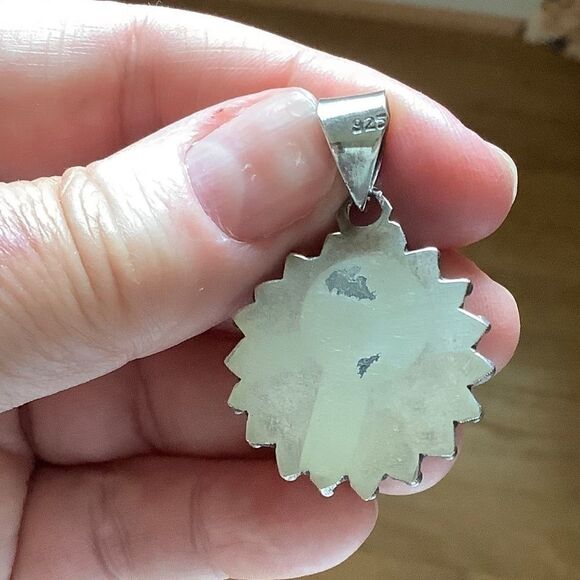 sterling SILVER 925 LAPIS ROUND PENDANT - Picture 4 of 9